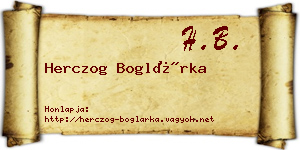 Herczog Boglárka névjegykártya